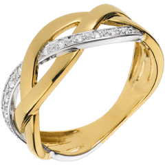 Bague Tresse précieuse or jaune 18 carats