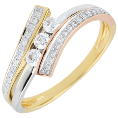 Bague Trilogie Nid Précieux - Odinia - trois ors 18 carats