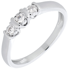 bague trilogie parenthèses or blanc 18 carats et diamants