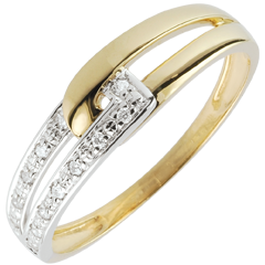 Bague Union d'harmonie bicolore - or blanc et or jaune 9 carats