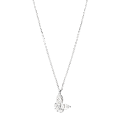 Collier Papillon de minuit - or blanc 9 carats et diamants synthétiques