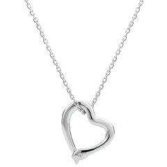 Necklace Imaginary walk - Snake of love - small model - white gold diamond- 18 carats