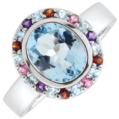 Bague Fleur d'eden - Argent et pierres fines