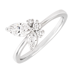 Bague Papillon de minuit - or blanc 9 carats et diamants synthétiques