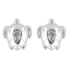 Boucles d'oreilles Balade Imaginaire - Tortues Océanes - Argent et pierres fines