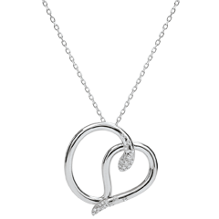 Necklace Imaginary walk - Snake of love - white gold and diamonds - 18 carats