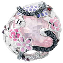 Ring Imaginary Walk - Pink Paradise - Silver, diamonds and fine stones