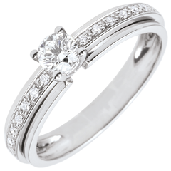 Verlovingsring Destiny - Solitaire - My Queen - variatie - 18 karaat witgoud