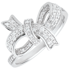 Ring Zeldzame Knoop - zilver en Diamant