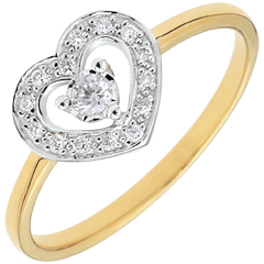 Bi-colour Gold Tiphanie Heart Ring