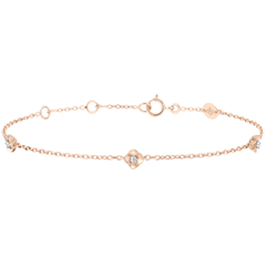 Armband Blüte - Rosenkränzchen - Diamant - Roségold, Weißgold - 9 Karat