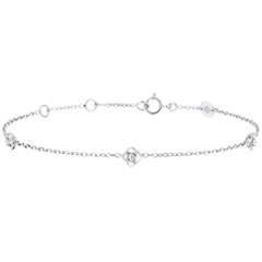 Armband Blüte - Rosenkränzchen - Diamant - Weißgold - 9 Karat