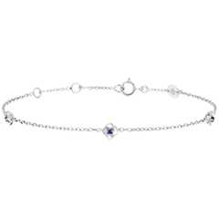 Armband Blüte - Rosenkränzchen - Saphir - Weißgold - 18 Karat