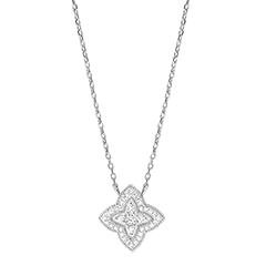 Halskette Diamantblume - Weißgold 18 Karat mit Diamanten