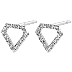 Boucles d'Oreilles Abondance - Diamantra - or blanc 18 carats et diamants