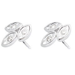 Boucles d'oreilles bouquets de diamants or blanc 18 carats
