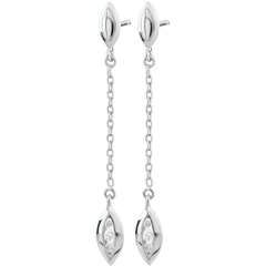 Boucles d'oreilles Calissons - or blanc 9 carats