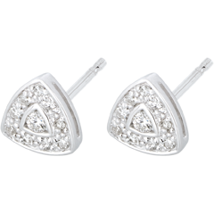 Boucles d'oreilles Cinéma or blanc 18 carats et diamants