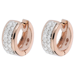 Boucles d'oreilles Constellation - Astrale - petit modèle - 32 diamants 0.22 carat - or blanc et or rose 18 carats