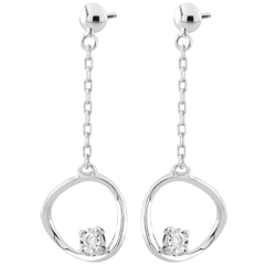 Boucles d'oreilles Cosmo - or blanc 9 carats