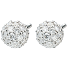 Boucles d'oreilles Destinée - Charme de Diamant - or blanc 18 carats