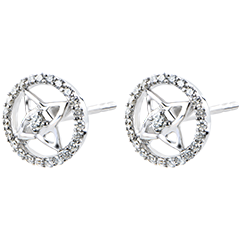 Boucles d'Oreilles Destinée - or blanc 18 carats et diamants 