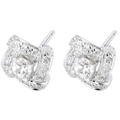 Boucles d'oreilles Destinée - Princesse Perse - or blanc 18 carats et diamants