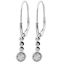 Boucles d'oreilles diamants Irissa - or blanc 9 carats