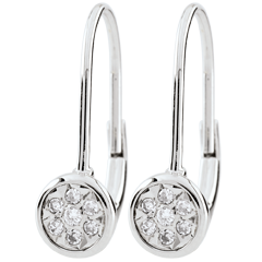 Boucles d'oreilles Elga dormeuses - or blanc 9 carats