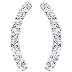 Boucles d'oreilles - Equilibrio - or blanc 9 carats et diamants