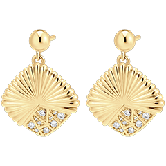 Boucles d'Oreilles Fraîcheur - Mare - or jaune 18 carats et diamants