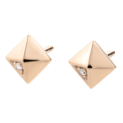 Boucles d'oreilles Génèse - Diamants Bruts - or rose 9 carats