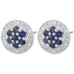 Boucles d'oreilles Isalia - saphirs - or blanc 9 carats