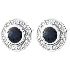 Boucles d'oreilles Minuit étoilé - or blanc 9 carats