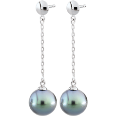 Boucles d'oreilles - or blanc 9 carats