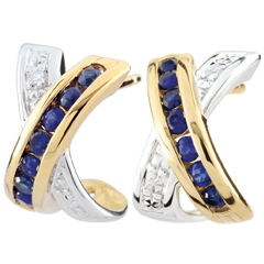 Boucles d'oreilles Parma - deux ors - or blanc et or jaune 9 carats