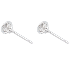 Boucles d'oreilles Poupée Solitaire or blanc 18 carats