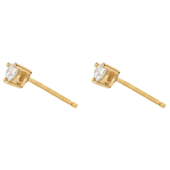 boucles d'oreilles puces diamant or jaune 18 carats Joya