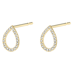 Boucles d'Oreilles Puces Fraîcheur - Alphée - or jaune 18 carats et diamants