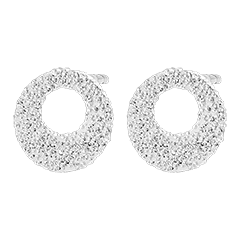 Boucles d'oreilles Puces Fraîcheur - Circulus - or blanc 9 carats