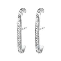 Boucles d'oreilles Puces pavées Fraîcheur - Ellis - or blanc 18 carats et diamants