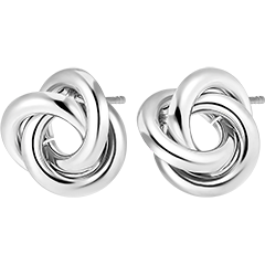 Boucles d'oreilles Saturne - or blanc 9 carats