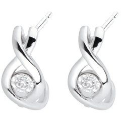 Boucles d'oreilles Serpentines or blanc 18 carats et diamants