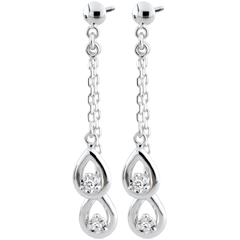 Boucles d'oreillesn Gouttes Odalie - or blanc 9 carats
