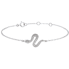 Bracelet Balade Imaginaire - Serpent Envoutant - or blanc 9 carats et diamants