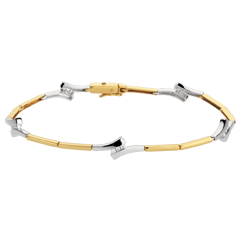 Bracelet épis - or blanc et or jaune 18 carats