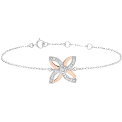 Bracelet Fraicheur - Lys d'Été - or blanc et or rose 9 carats
