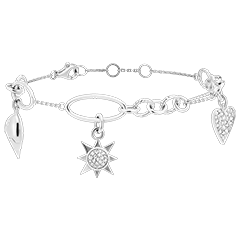 Bracelet Fraîcheur - Talisman - or blanc 18 carats et diamants