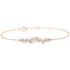 Bracelet Jardin Enchanté - Feuillage Royal - or rose 9 carats et diamants