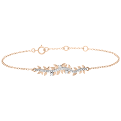 Bracelet Jardin Enchanté , Feuillage Royal , or rose 9 carats et diamants